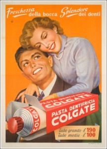 Vecchia pubblicità del dentifricio Colgate