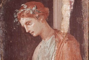 Viso di donna romana (affresco di Pompei)