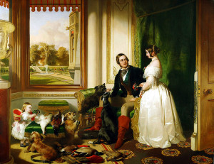 La Regina Vittoria e il Principe Alberto di Sassonia Coburgo-Gotha ritratti nel Castello di Windsor