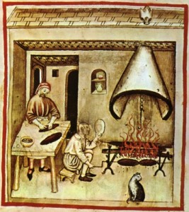 Preparazione di un arrosto nel Medioevo