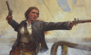 Anne Bonny, una delle più celebri piratesse della Storia,in un ritratto artistico