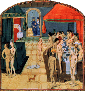Sala da bagno pubblica nel Medioevo