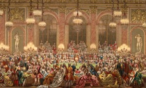 Il gioco del "faraone" a Versailles. Le grandi stanze della reggia venivano riempite di sali odorosi, ma con scarsi risultati