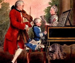 Mozart bambino con il padre e la sorella