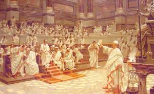 Una seduta nel Senato dell'Antica Roma