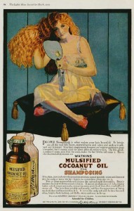 Pubblicità di uno shampoo per capelli femminili (1919)