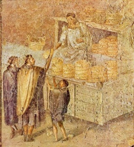 Fornai e pane in un affresco di Pompei
