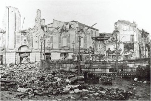 Edifici distrutti e macerie ovunque dopo il terremoto di Messina del 1908