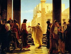"Ecce Homo", dipinto di Antonio Ciseri in cui Ponzio Pilato presenta alla folla Gesù flagellato