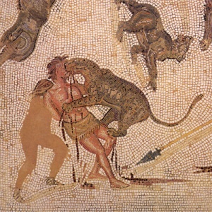 Pena di morte a Roma: damnatio ad bestias (mosaico)
