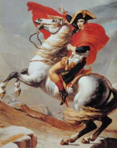 Napoleone dipinto da David. Il generale, poi Imperatore dei Francesi, nutriva per i cavalli una grande passione