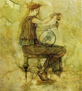 Donna dell'Antica Grecia con un incenso. Teofrasto ci dà informazioni sui profumi in Grecia
