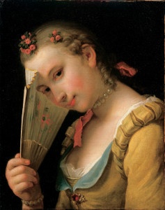 Una dama del XVIII secolo. Alcune dame francesi, dopo il 14 Luglio 1789, si fecero confezionare gioielli con frammenti della Bastiglia