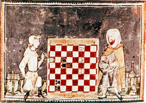 L'antico gioco degli scacchi in una raffigurazione medievale