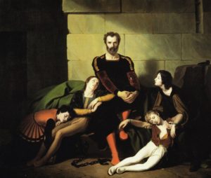 Il Conte Ugolino in prigione. Dipinto ottocentesco di Giuseppe Diotti