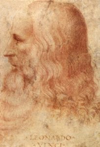 Profilo di Leonardo da Vinci. Tra le sue tantissime passioni ci fu anche la cucina